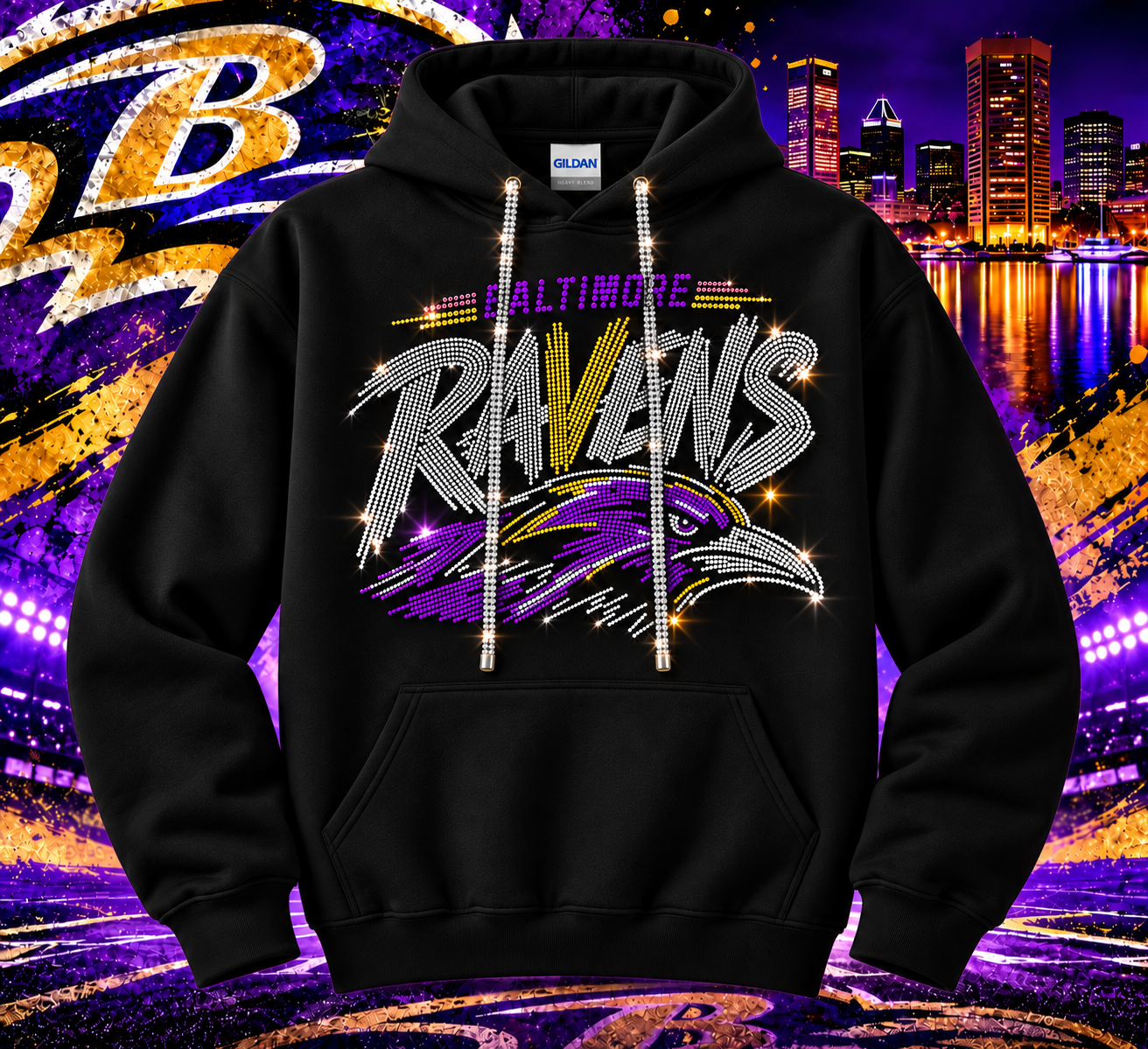 Baltimore Ravens Bling String Hoodie